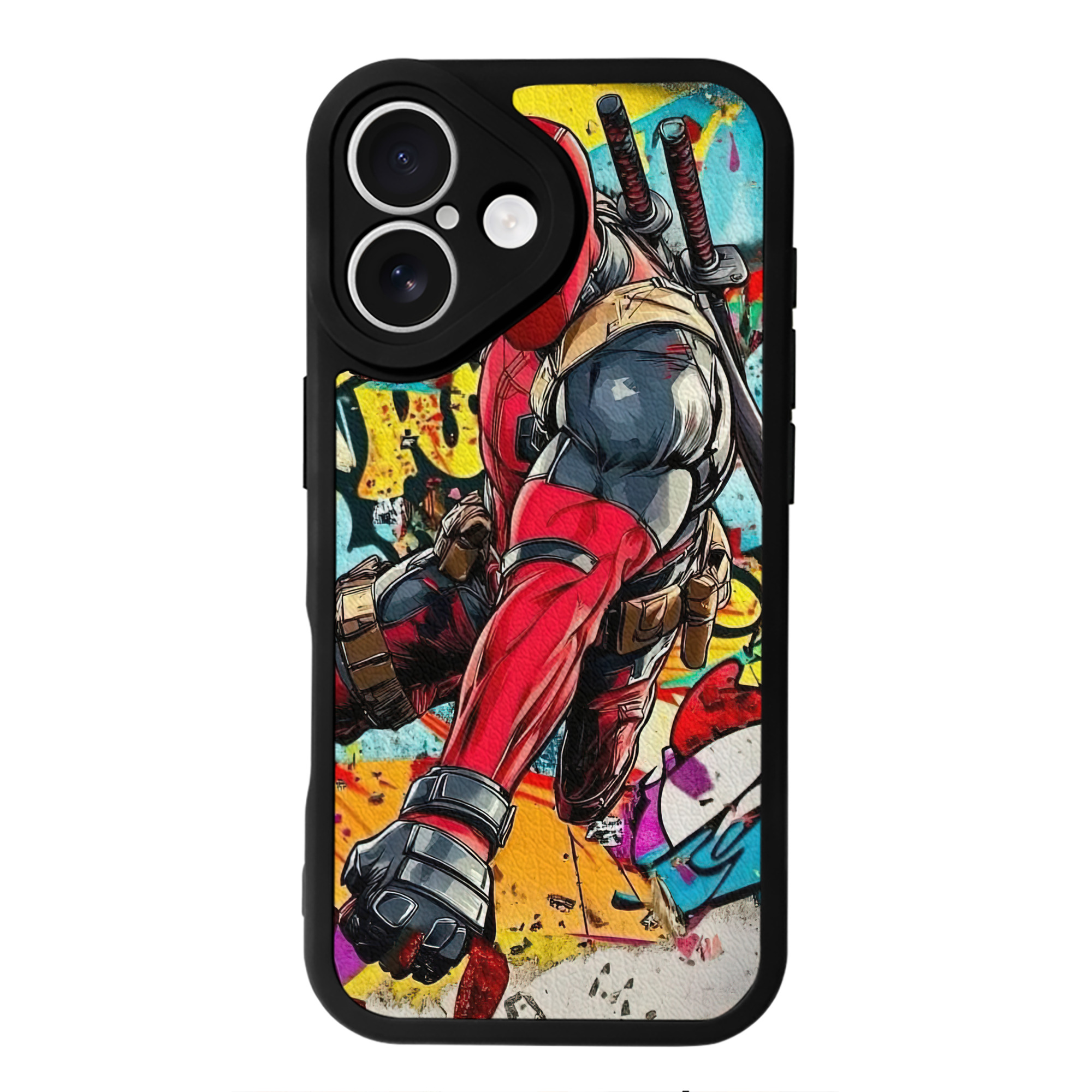 （画像用） Deadpool デッドプール 【iPhone 16シリーズ対応】シリコンスマホケース（レザー調） 材質：シリコン